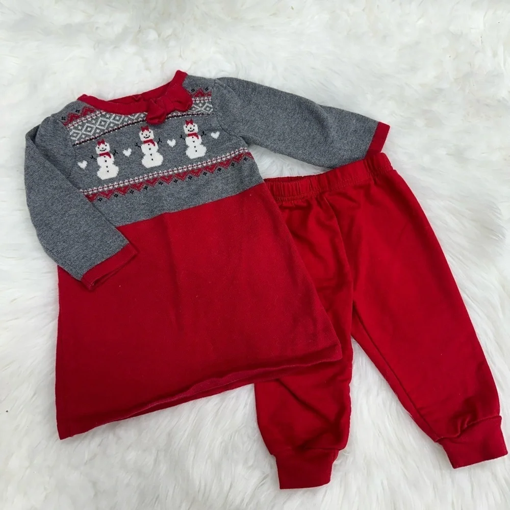 Baby Girl Christmas 12 Month matching outfit set